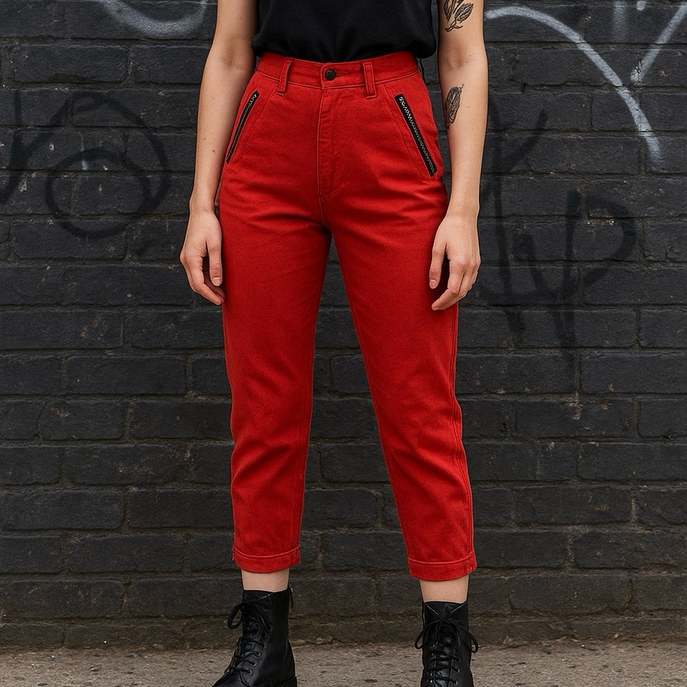 Vintage 80s/90s Shox Punk Rock Moto Zippered Pants